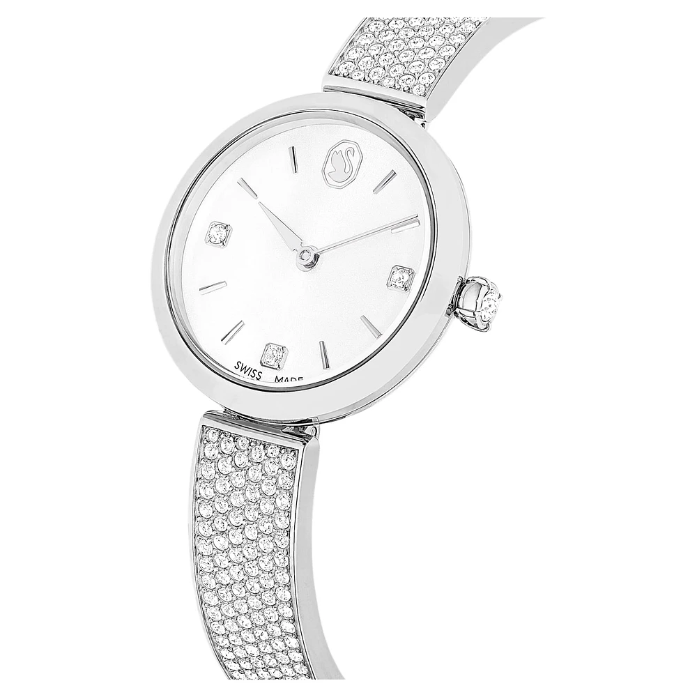 Illumina watch, Swiss Made, Metal bracelet, Silver Tone, Stainless steel by SWAROVSKI