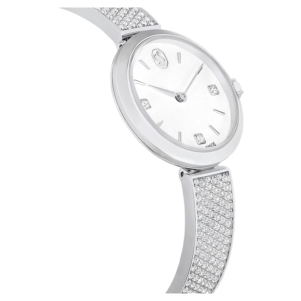 Illumina watch, Swiss Made, Metal bracelet, Silver Tone, Stainless steel by SWAROVSKI