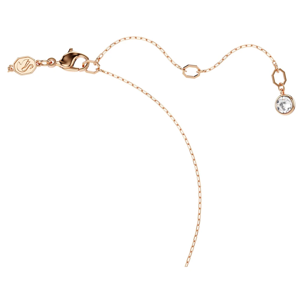 Luna pendant, Crystal pearl, Moon, Multicoloured, Rose gold-tone plated by SWAROVSKI