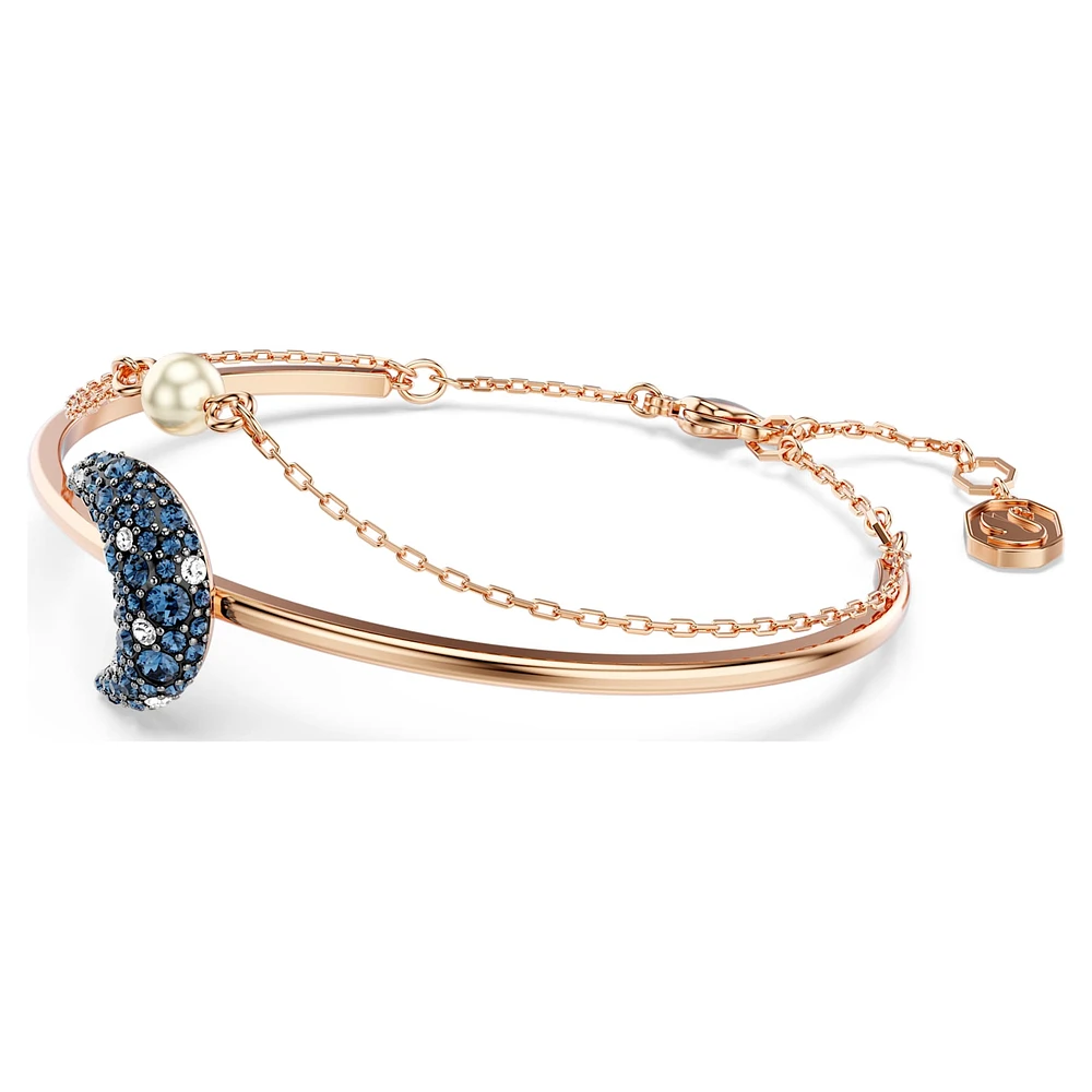 Luna bangle, Moon, Multicoloured, Rose gold-tone plated by SWAROVSKI