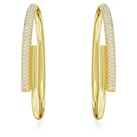 Dextera hoop earrings, White, Gold-tone plated by SWAROVSKI