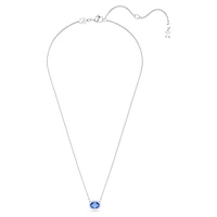 Constella necklace, Oval cut, Blue, Rhodium plated by SWAROVSKI