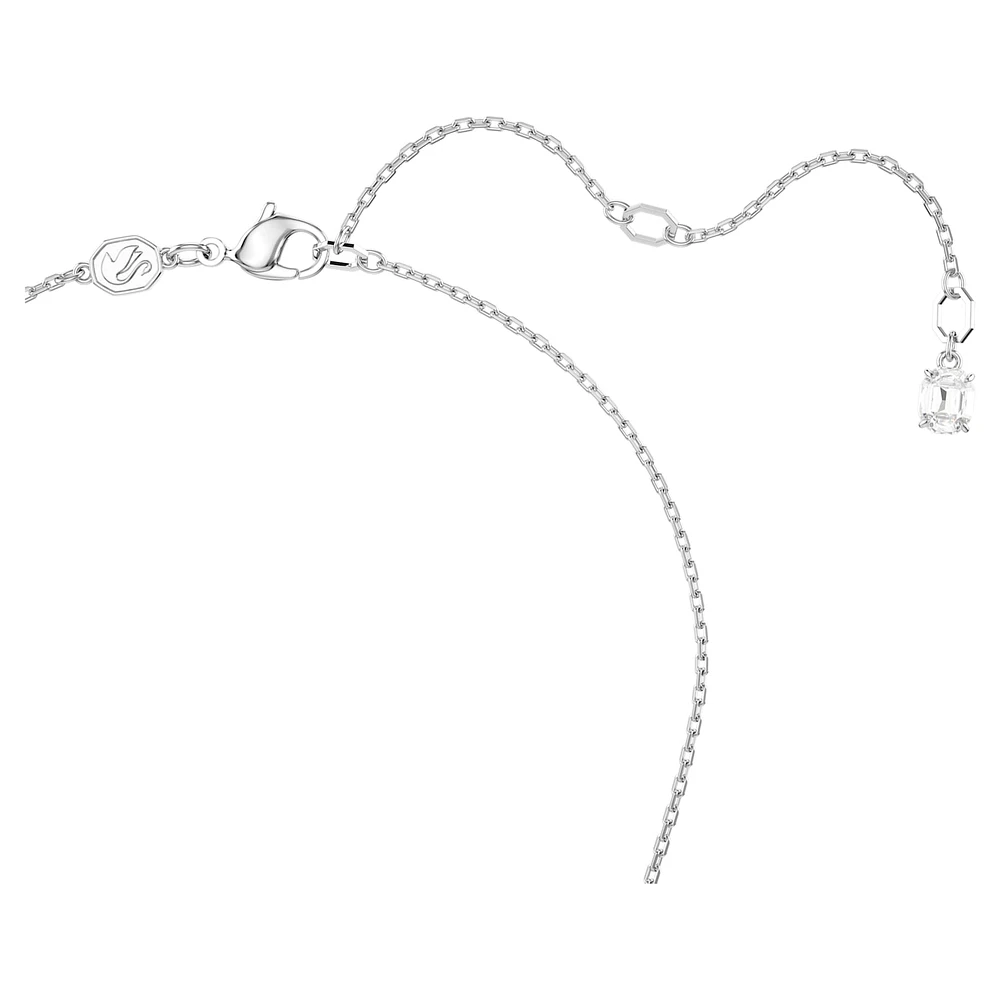 Constella necklace, Oval cut, Blue, Rhodium plated by SWAROVSKI