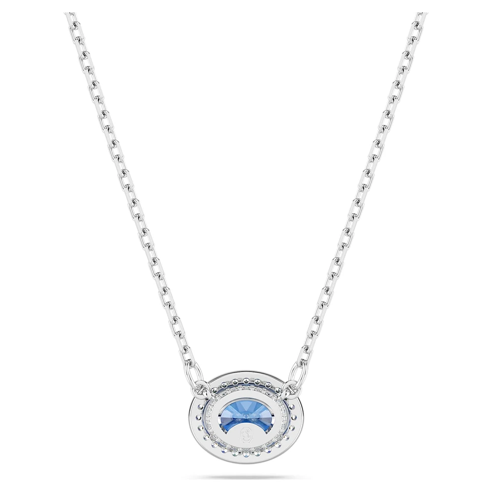 Constella necklace, Oval cut, Blue, Rhodium plated by SWAROVSKI