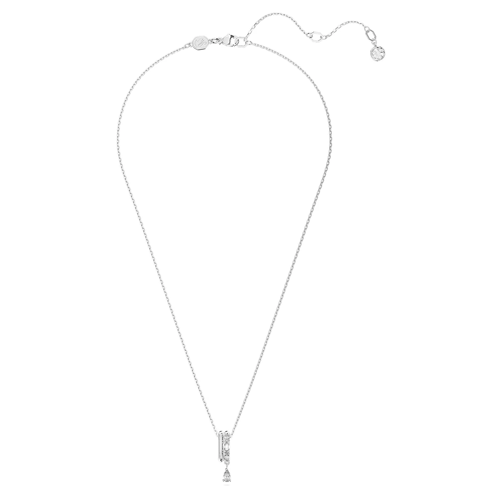 Dextera pendant, Mixed cuts, White, Rhodium plated by SWAROVSKI