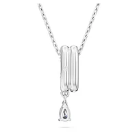 Dextera pendant, Mixed cuts, White, Rhodium plated by SWAROVSKI