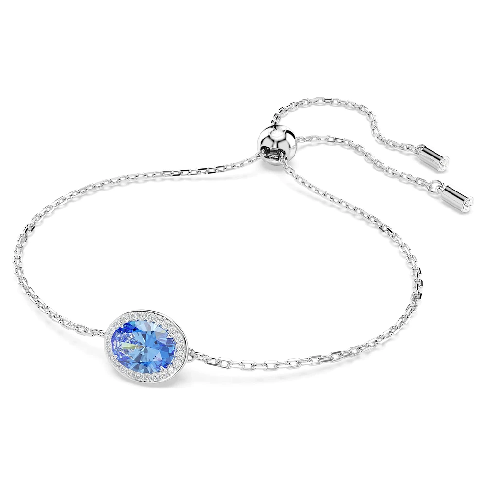 Constella bracelet, Oval cut, Blue, Rhodium plated by SWAROVSKI