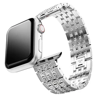 Sparkling princess strap, For Apple Watch® 40 mm & 41mm, Silver Tone, Stainless steel by SWAROVSKI