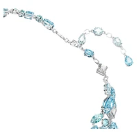 Gema necklace, Mixed cuts, Blue, Rhodium plated by SWAROVSKI