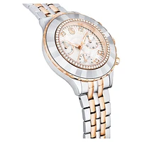 Octea Chrono watch, Swiss Made, Metal bracelet, Rose gold tone, Mixed metal finish by SWAROVSKI