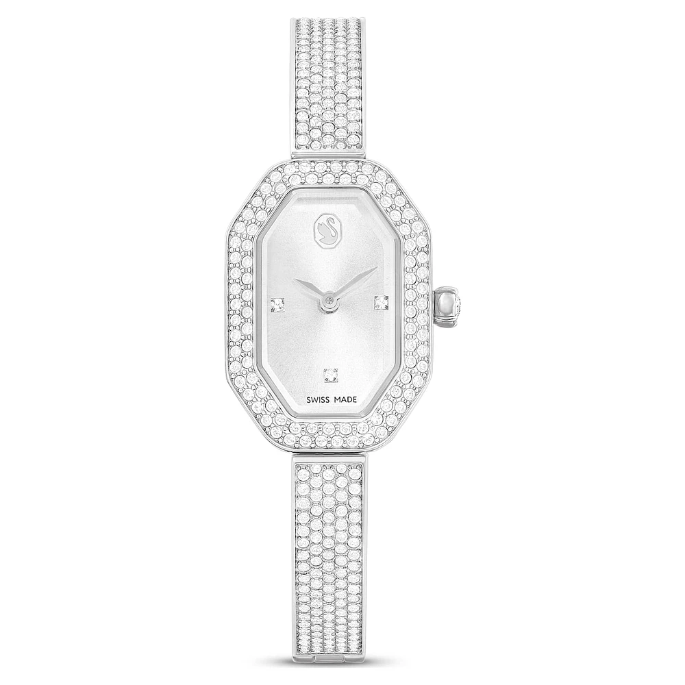 Dextera Bangle watch, Swiss Made, Metal bracelet, Silver Tone, Stainless steel by SWAROVSKI