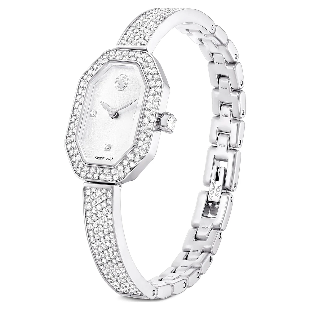 Dextera Bangle watch, Swiss Made, Metal bracelet, Silver Tone, Stainless steel by SWAROVSKI
