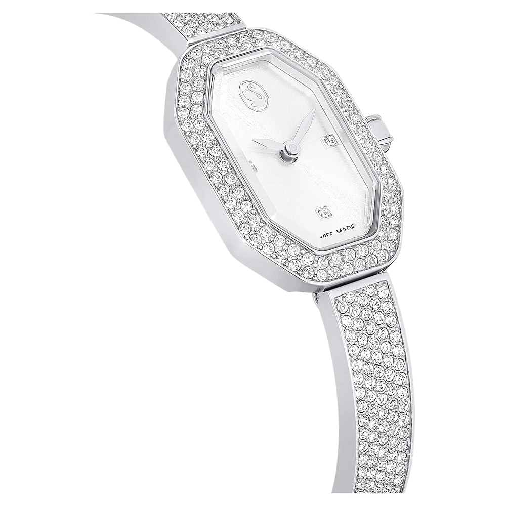 Dextera Bangle watch, Swiss Made, Metal bracelet, Silver Tone, Stainless steel by SWAROVSKI