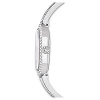 Dextera Bangle watch, Swiss Made, Metal bracelet, Silver tone, Stainless steel by SWAROVSKI