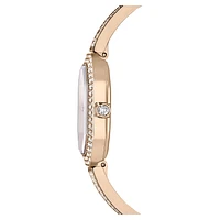 Dextera Bangle watch, Swiss Made, Metal bracelet, Gold tone, Champagne gold-tone finish by SWAROVSKI