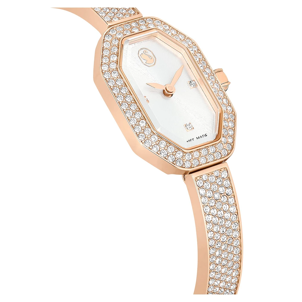 Dextera Bangle watch, Swiss Made, Metal bracelet, Rose gold tone, Rose gold-tone finish by SWAROVSKI