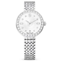 Matrix tennis 7-link watch, Swiss Made, Metal bracelet, Silver Tone, Stainless steel by SWAROVSKI