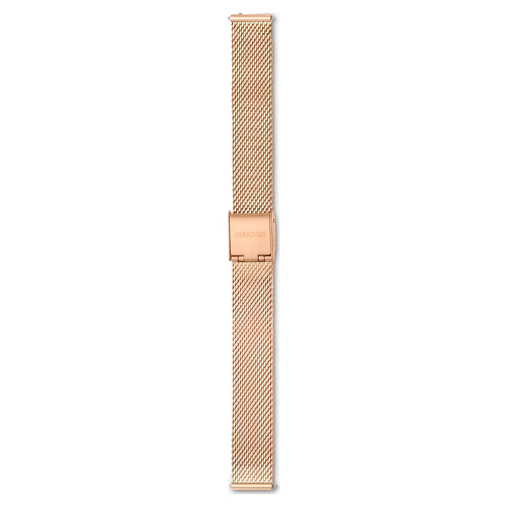 Watch strap, 13 mm (0.51") width, Metal, Rose gold tone, Rose gold-tone finish by SWAROVSKI