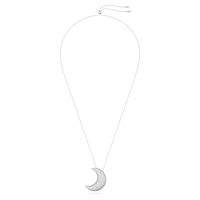 Luna pendant, Moon, White, Rhodium plated by SWAROVSKI