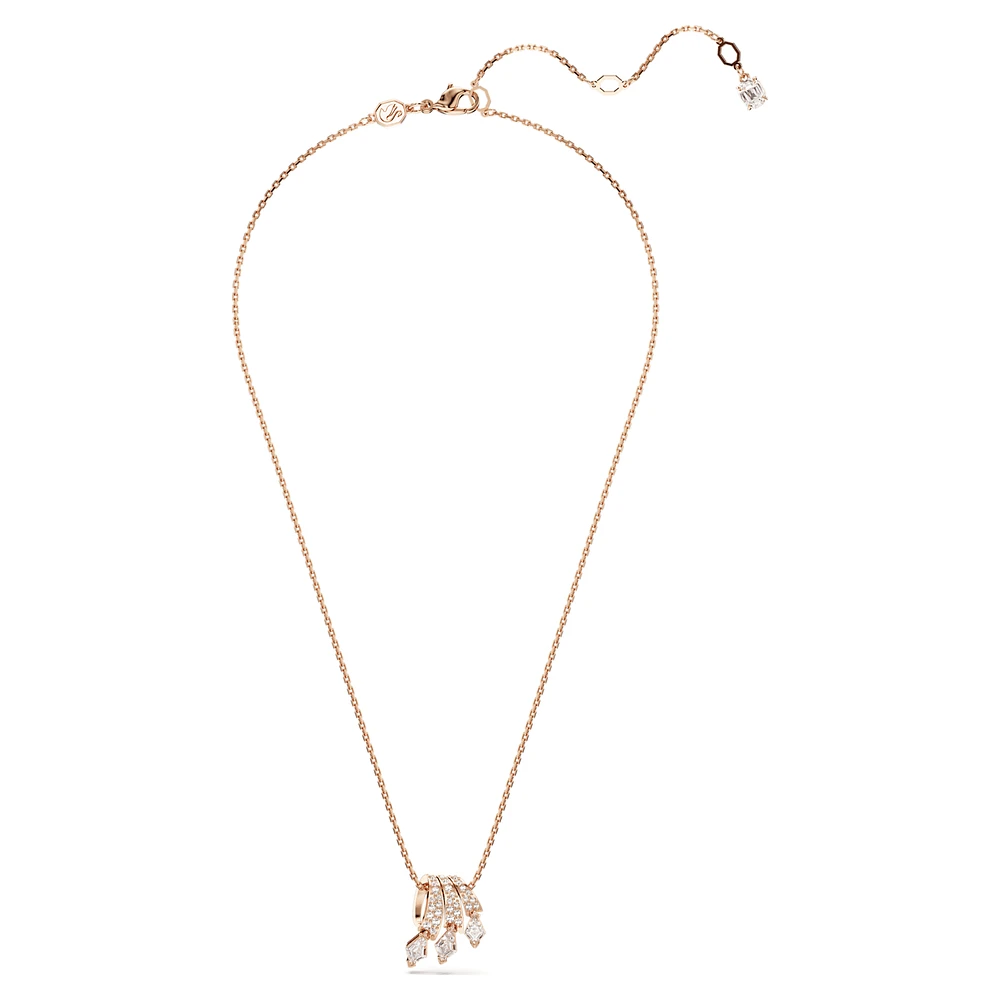 Dragon & Phoenix pendant, Dragon’s claw, White, Rose gold-tone plated by SWAROVSKI