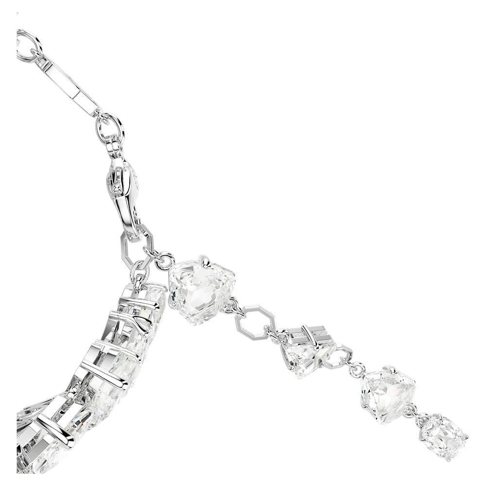 Mesmera wide bracelet, Mixed cuts, White, Rhodium plated by SWAROVSKI