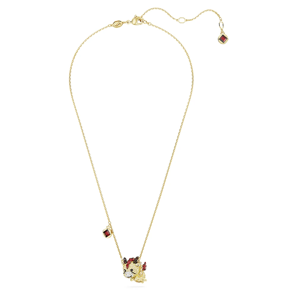 Chinese Zodiac pendant, Dragon, Yellow, Gold-tone plated by SWAROVSKI