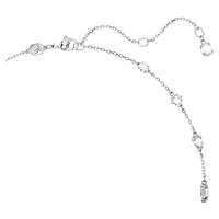 Mesmera necklace, Mixed cuts, Scattered design, White, Rhodium plated by SWAROVSKI