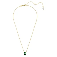 Matrix pendant, Rectangular cut, Green, Gold-tone plated by SWAROVSKI