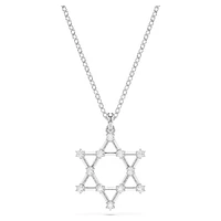 Insigne pendant, Round cut, Star, White, Rhodium plated by SWAROVSKI