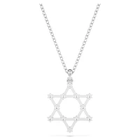 Insigne pendant, Round cut, Star, White, Rhodium plated by SWAROVSKI