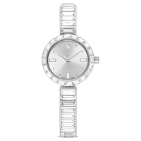 Matrix Bangle watch, Swiss Made, Crystal bracelet, White