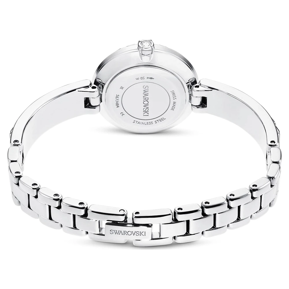 Matrix Bangle watch, Swiss Made, Crystal bracelet, White