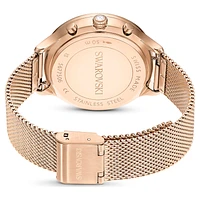 Nova chrono watch, Swiss Made, Metal bracelet, Rose gold tone, Rose gold-tone finish by SWAROVSKI