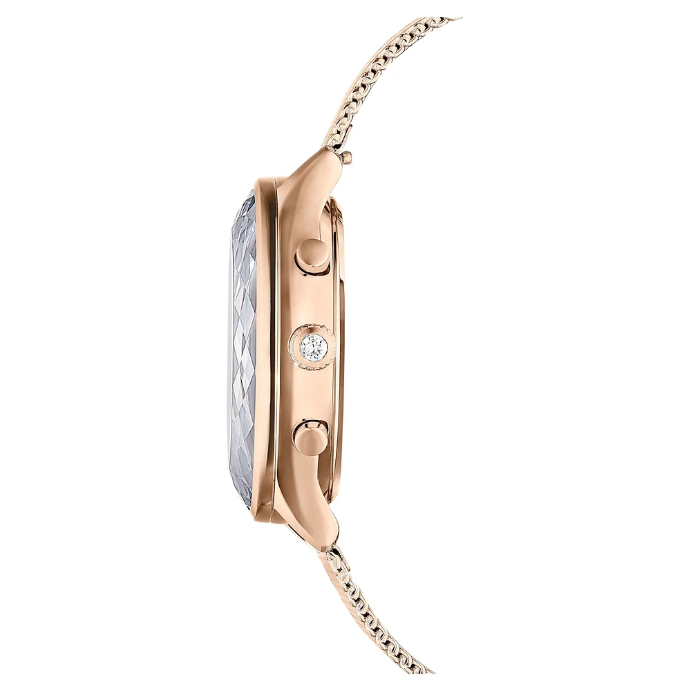 Nova chrono watch, Swiss Made, Metal bracelet, Rose gold tone, Rose gold-tone finish by SWAROVSKI