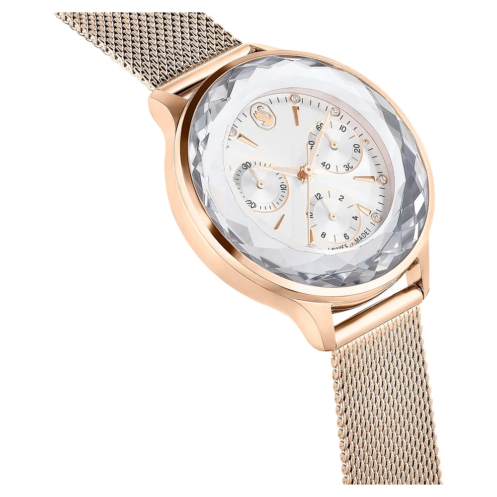 Nova chrono watch, Swiss Made, Metal bracelet, Rose gold tone, Rose gold-tone finish by SWAROVSKI