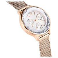 Nova chrono watch, Swiss Made, Metal bracelet, Rose gold tone, Rose gold-tone finish by SWAROVSKI