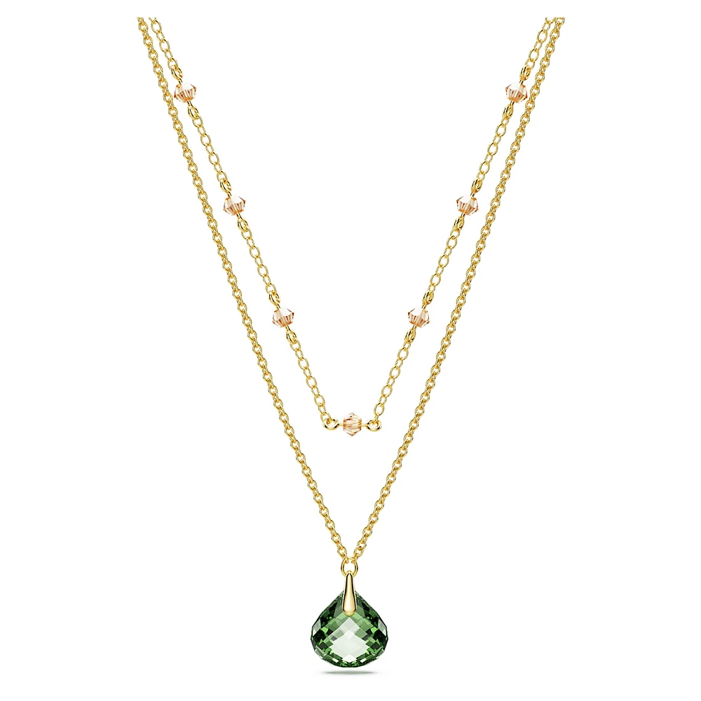 Tessa pendant, Green, Gold-tone plated by SWAROVSKI