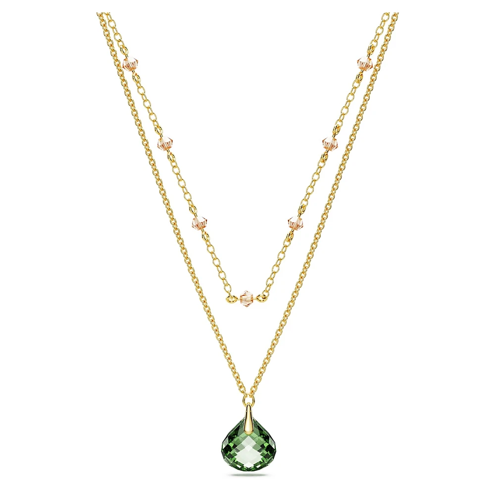 Tessa pendant, Green, Gold-tone plated by SWAROVSKI