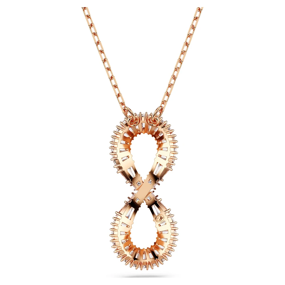 Hyperbola pendant, Infinity, White, Rose gold-tone plated by SWAROVSKI