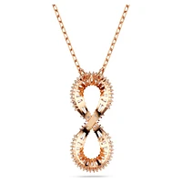 Hyperbola pendant, Infinity, White, Rose gold-tone plated by SWAROVSKI