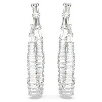 Hyperbola drop earrings, Infinity, White, Rhodium plated by SWAROVSKI