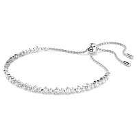 Matrix Tennis bracelet, Mixed round cuts, White, Rhodium plated by SWAROVSKI