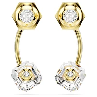 Numina earring jackets, Mixed cuts, White, Gold-tone plated by SWAROVSKI