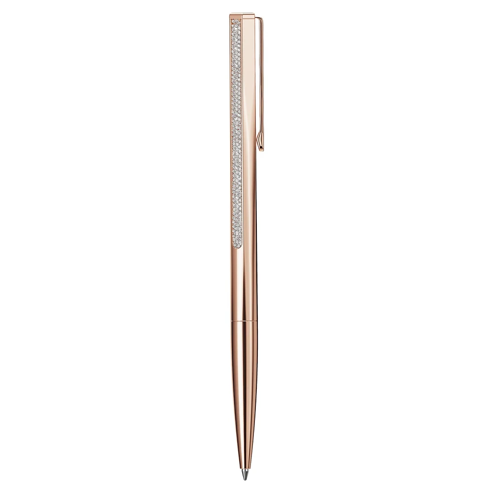 Crystal Shimmer ballpoint pen, Rose gold tone, Rose gold-tone finish by SWAROVSKI