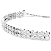 Matrix Tennis bracelet, Round cut, White, Rhodium plated by SWAROVSKI