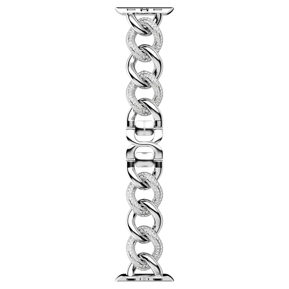 Sparkling chain strap, For Apple Watch® 40 mm & 41mm, Silver tone, Stainless steel by SWAROVSKI