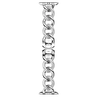 Sparkling chain strap, For Apple Watch® 40 mm & 41mm, Silver tone, Stainless steel by SWAROVSKI