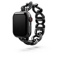 Sparkling chain strap, For Apple Watch® 40 mm & 41mm, Black, Black finish by SWAROVSKI