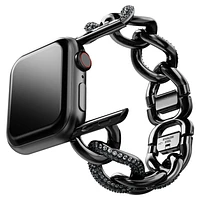 Sparkling chain strap, For Apple Watch® 40 mm & 41mm, Black, Black finish by SWAROVSKI