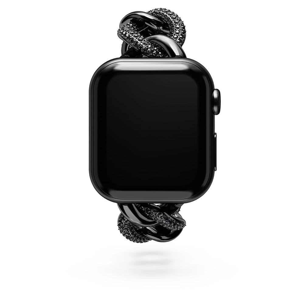 Sparkling chain strap, For Apple Watch® 40 mm & 41mm, Black, Black finish by SWAROVSKI